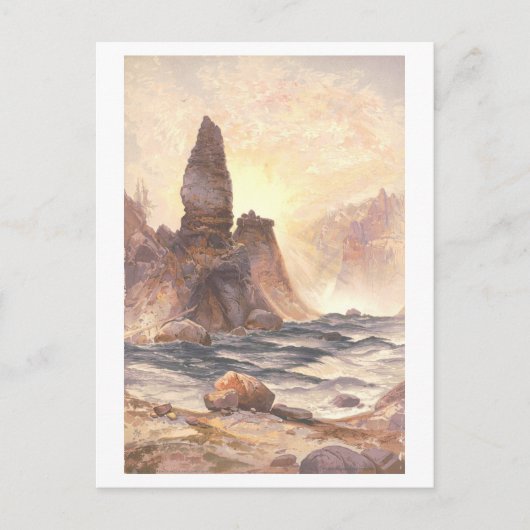 Yellowstone Tower Falls Vintag Prang Lithograph Postkarte (Vorderseite)