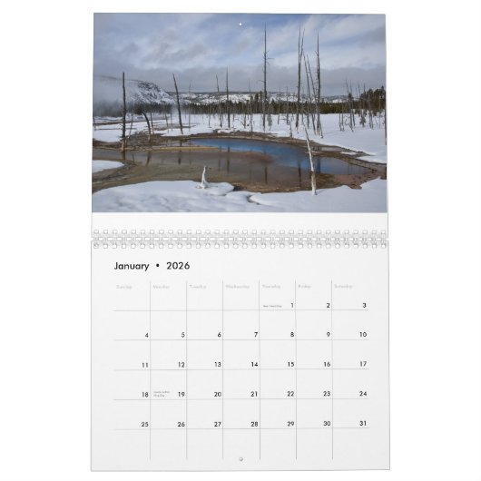 Yellowstone und Tetons Kalender (Jan 2026)