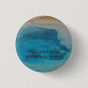 Yellowstone Unique Blue Pool Foto Nationalpark Button