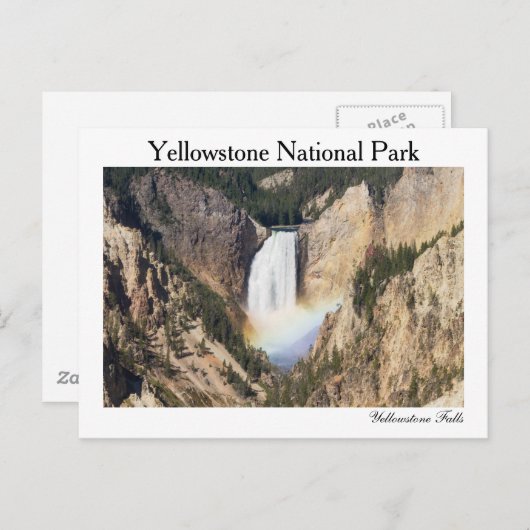Yellowstone - unterer Yellowstone fällt Postkarte (Vorne/Hinten)