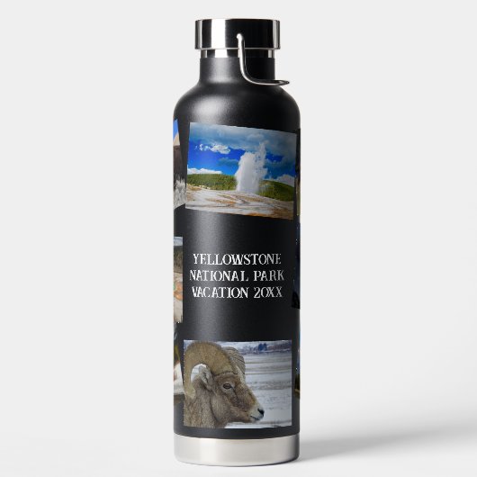 Yellowstone Urlaub 8 Fotos Text personalisieren Trinkflasche (links)