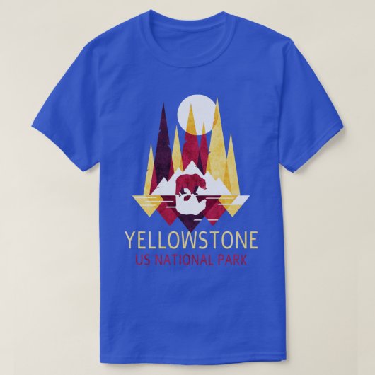 Yellowstone US National Park Backpacking Climbing T-Shirt (Design vorne)