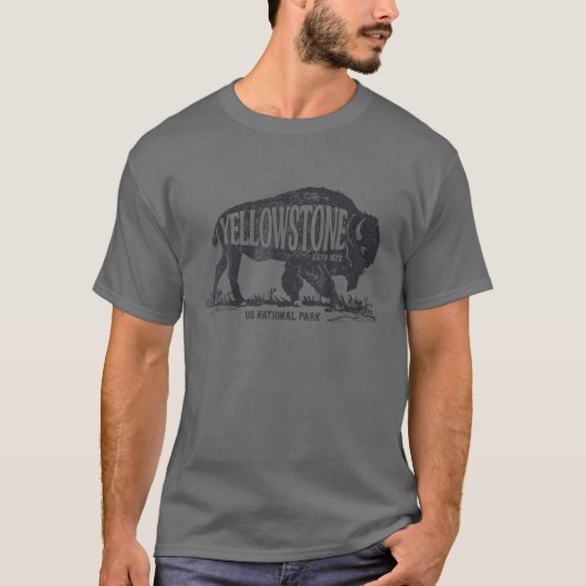 Yellowstone US-Nationalpark Bison Buffalo Vintag T-Shirt (Vorderseite)