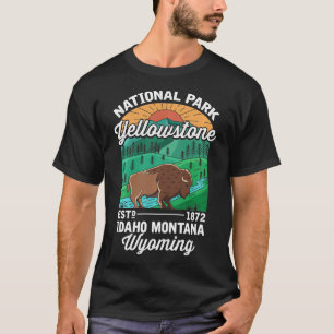Yellowstone US-Nationalpark Bison Büffel Vintage T-Shirt