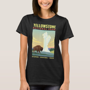Yellowstone US-Nationalpark Bison Vintag T-Shirt