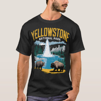 Yellowstone US-Nationalpark Wolf Bison Bär T-Shirt