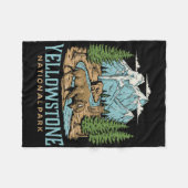 Yellowstone US Nationalpark Wolf Bison Bear Vinta Fleecedecke (Vorderseite (Horizontal))