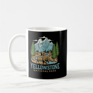 Yellowstone US-Nationalpark Wolf Bison Bear Vinta Kaffeetasse