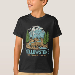 Yellowstone US Nationalpark Wolf Bison Bear Vinta T-Shirt