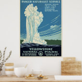 Yellowstone Vintag | Reisedarstellung Poster (Küche)