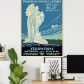 Yellowstone Vintag | Reisedarstellung Poster (Heimbüro)