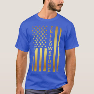Yellowstone Vintage amerikanische Flagge T-Shirt