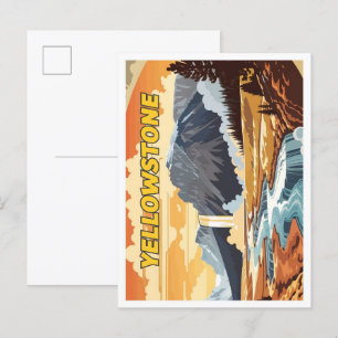 Yellowstone Vintage-Kunst-Reiseillustration Postkarte