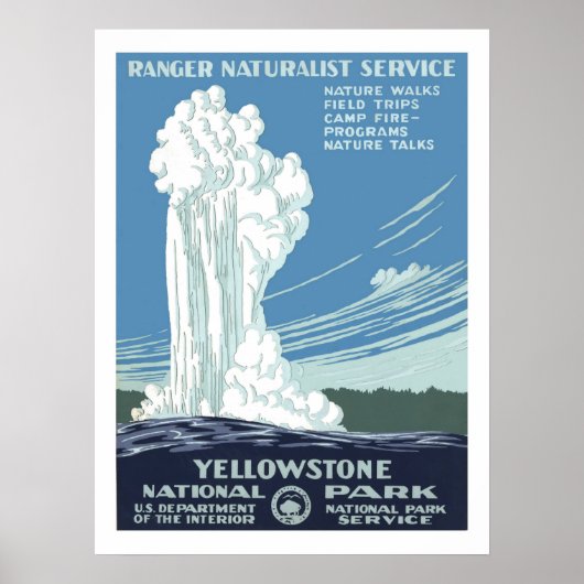 Yellowstone Vintage Travel Poster (Vorne)