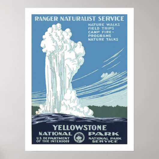 Yellowstone Vintage Travel Poster (Vorne)