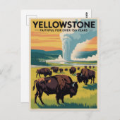 Yellowstone Vintage Travel Poster Postkarte (Vorne/Hinten)