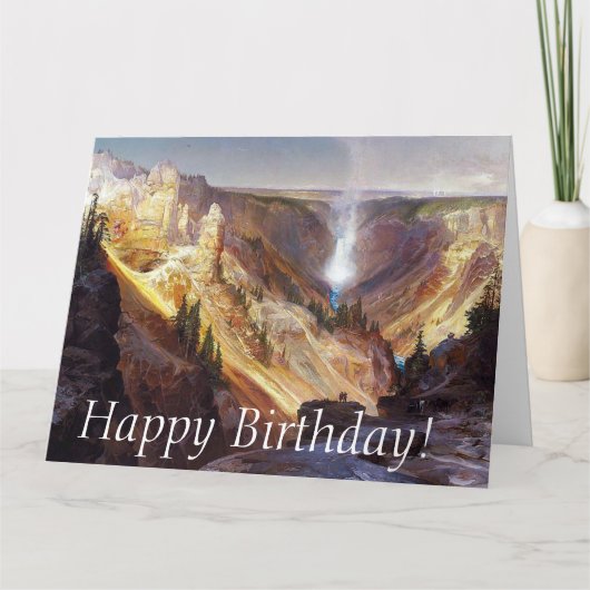 Yellowstone Wasserfall Canyon Big Birthday Card Karte (Vorderseite)