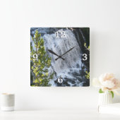 Yellowstone Wasserfall Quadratische Wanduhr (Zuhause)