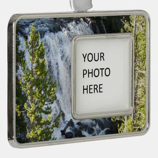 Yellowstone Wasserfall Rahmen-Ornament Silber (Rechts)