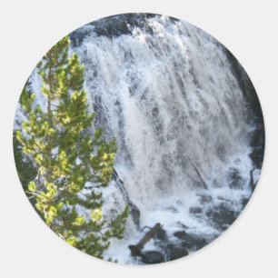 Yellowstone-Wasserfall Runder Aufkleber