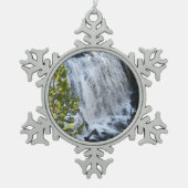 Yellowstone Wasserfall Schneeflocken Zinn-Ornament (Vorderseite)