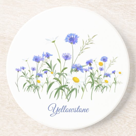 Yellowstone Wildblumen Sandstone Untersetzer (Vorne)