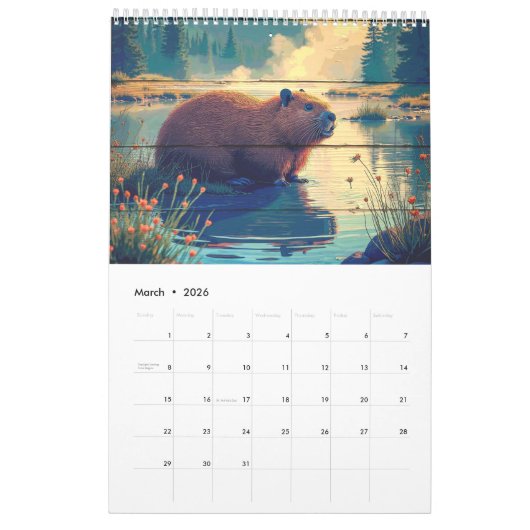 Yellowstone Wildlife Calendar Kalender (Mär 2026)