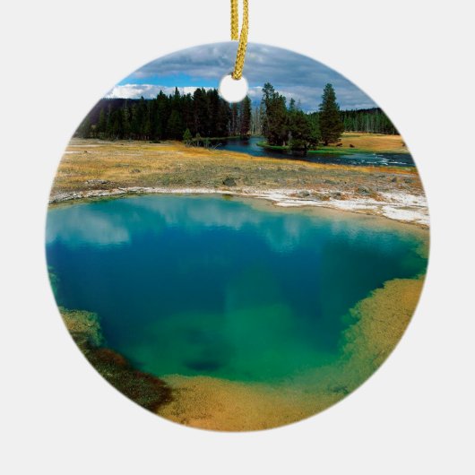 Yellowstone-Winden-Pool Wyoming Keramikornament (Vorne)