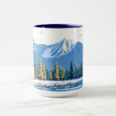 Yellowstone Winter Schnee bedeckte Kiefern Custom Tasse (Zentrum)