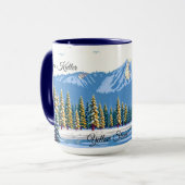 Yellowstone Winter Schnee bedeckte Kiefern Custom Tasse (Vorderseite Links)