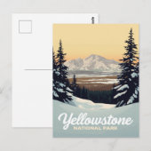 Yellowstone Winter-Schneeberge Postkarte (Vorne/Hinten)