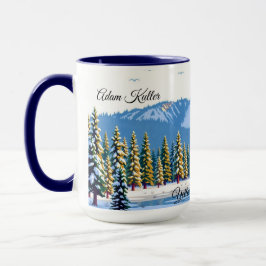 Yellowstone Winter Snow Covered Pines Custom Tasse