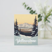 Yellowstone Winter Snow Mountains Postkarte (Stehend Vorderseite)