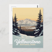 Yellowstone Winter Snow Mountains Postkarte (Vorne/Hinten)