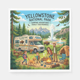 Yellowstone Wohnmobil-Camping-Familienabenteuer Serviette