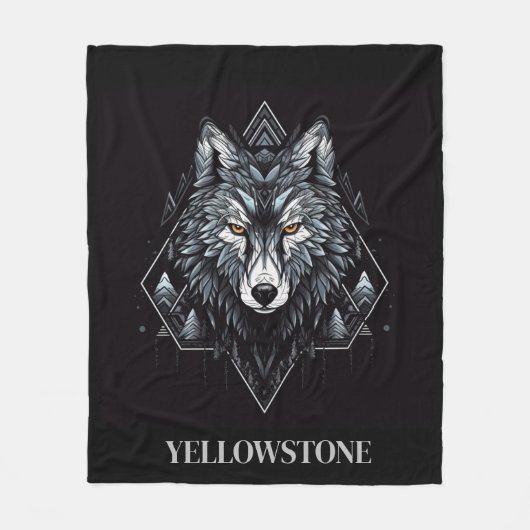 Yellowstone Wolf Fleece Blanket (Vorderseite)