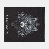 Yellowstone Wolf Fleece Blanket (Vorderseite (Horizontal))