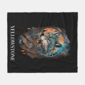 Yellowstone Wolf Fleece Blanket (Vorderseite (Horizontal))