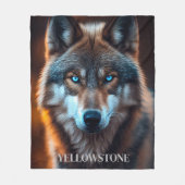 Yellowstone Wolf Fleece Blanket (Vorderseite)
