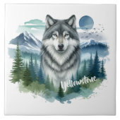 Yellowstone Wolf Fliese (Vorderseite)