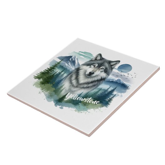 Yellowstone Wolf Fliese (Seite)