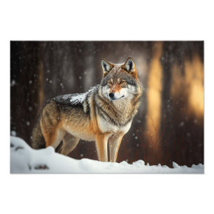 Yellowstone Wolf Foto Print