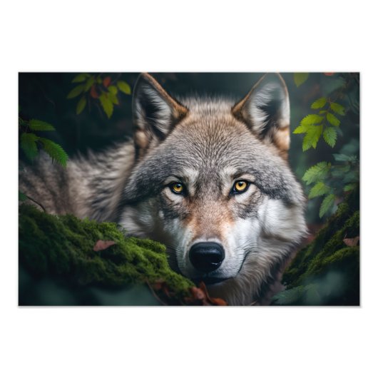 Yellowstone Wolf Foto Print (Vorne)