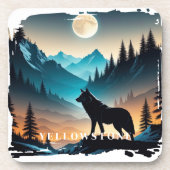 Yellowstone Wolf Getränkekasten Getränkeuntersetzer (Vorderseite)