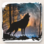 Yellowstone Wolf Getränkekasten Getränkeuntersetzer (Vorderseite)
