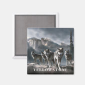 Yellowstone Wolf Magnet (Vorderseite/Rückseite)