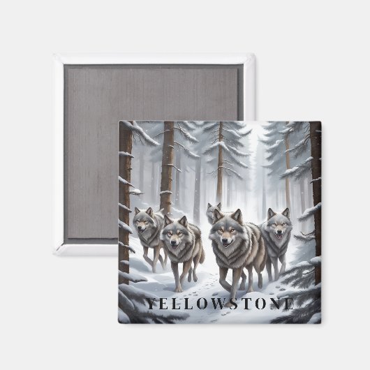 Yellowstone Wolf Magnet (Vorderseite/Rückseite)