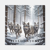 Yellowstone Wolf Magnet (Vorne)