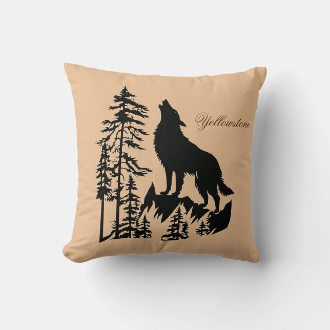 Yellowstone Wolf Pillow Kissen (Vorderseite)