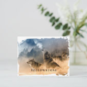 Yellowstone Wolf Postcard Postkarte (Stehend Vorderseite)